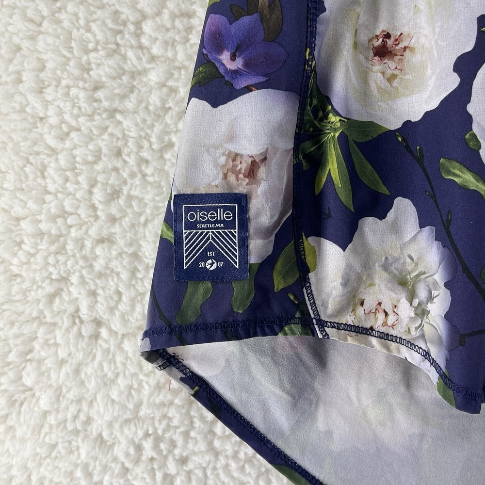 Oiselle Roga Shorts Women's Size 8 Blue Peony Casual Active Gym Workout Lined - Picture 2 of 10
